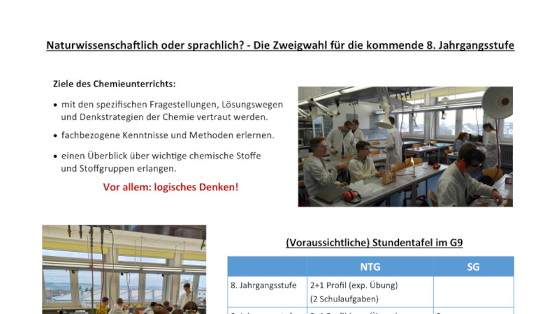 Startbild Zweigwahl Chemie